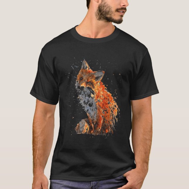 T-shirt Fox peint à la main Fox (Devant)
