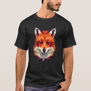 T-shirt Fox Polygon Wild Animal Wildlife Geometr