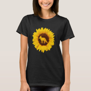 T-shirt Fox Pour Femmes Hommes Vixen Prairie Animal Sunflo