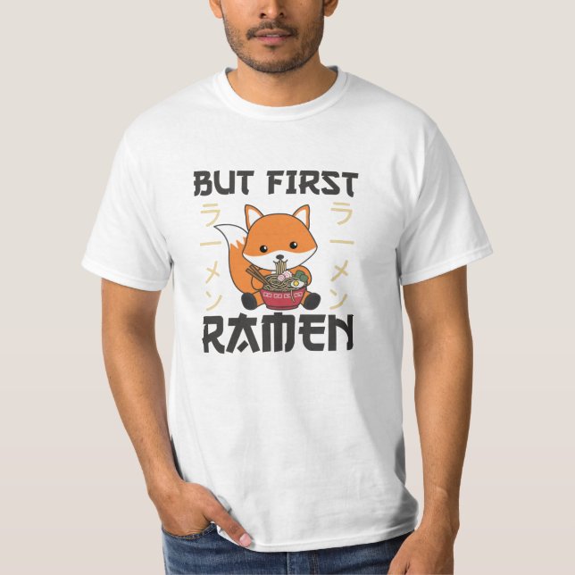 T-shirt Fox Propulsé Par Ramen Cute Kawaii Foxes (Devant)