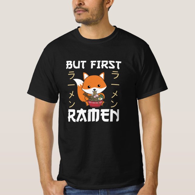 T-shirt Fox Propulsé Par Ramen Cute Kawaii Foxes (Devant)
