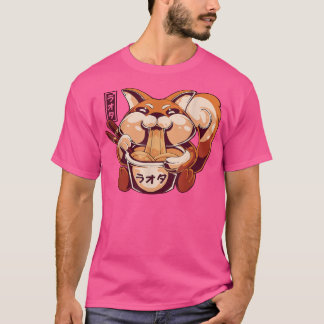 T-shirt Fox Ramen Noodle Love Noodles Cadeaux Japon Nourri
