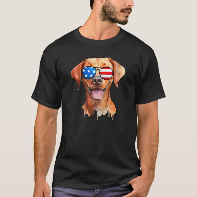 T-shirt Fox Red Lab Mom Dad Flag Labrador Retriever (Devant)
