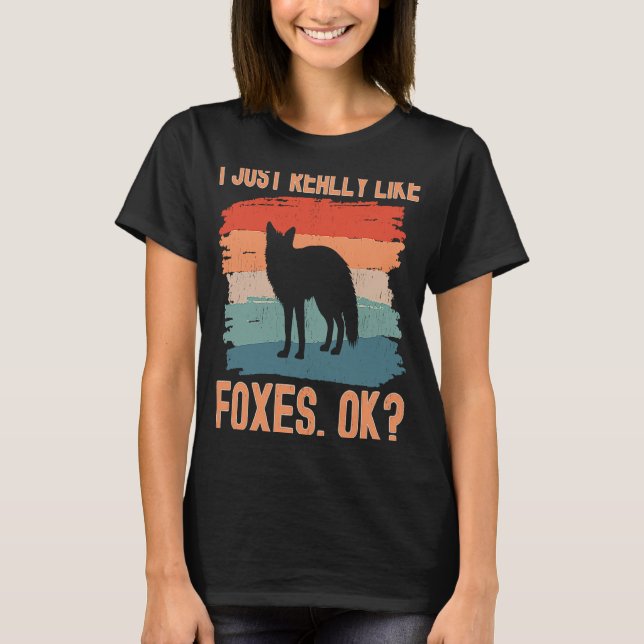 T-shirt Fox Retro J'Aime Vraiment Foxes Ok (Devant)
