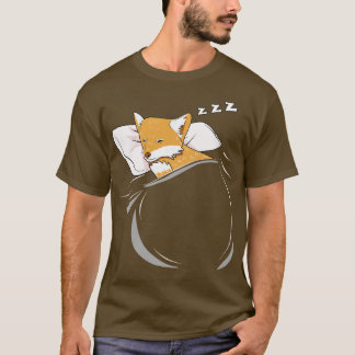 T-shirt Fox Sleeping Animal Nap Nappage Sbois