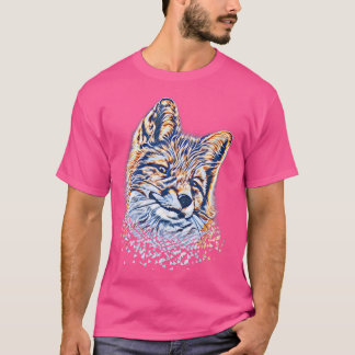 T-shirt Fox Sly Animal Colorful Forêt Animaux Foxes
