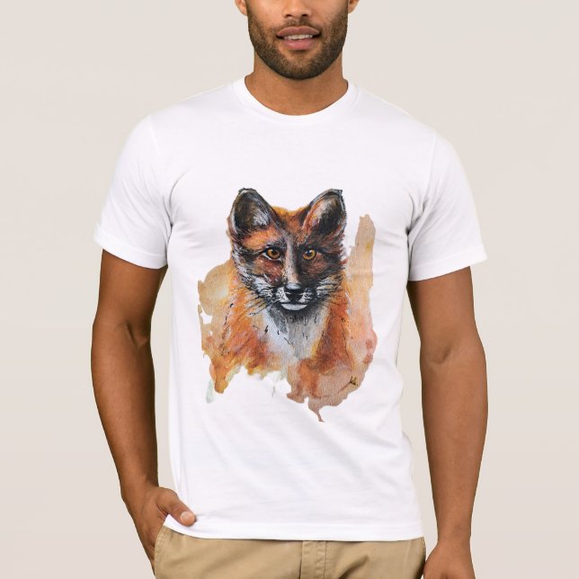 T-shirt Fox - Spirit Animal, Aquarelle Totem Joga Guide (Devant)