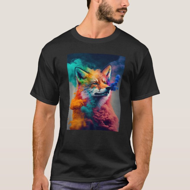 T-shirt Fox Spirit Animal Couleur Explosion (Devant)