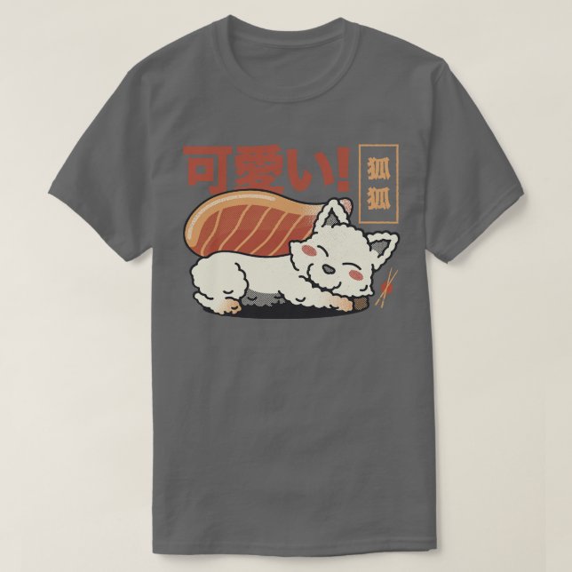 T-shirt Fox Sushi Saumon Sashimi par Tobe Fonseca (Design devant)