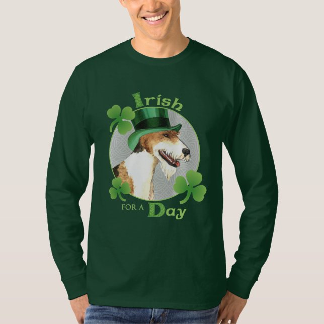 T-shirt Fox Terrier de fil du jour de St Patrick (Devant)