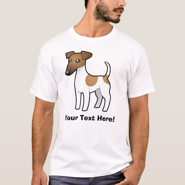 T-shirt Fox Terrier doux de bande dessinée (Devant)