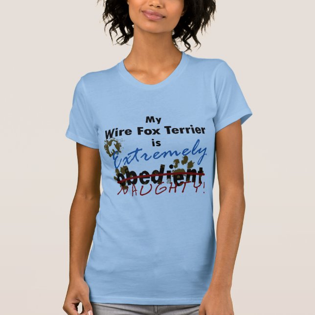 T-shirt Fox Terrier extrêmement vilain de fil (Devant)