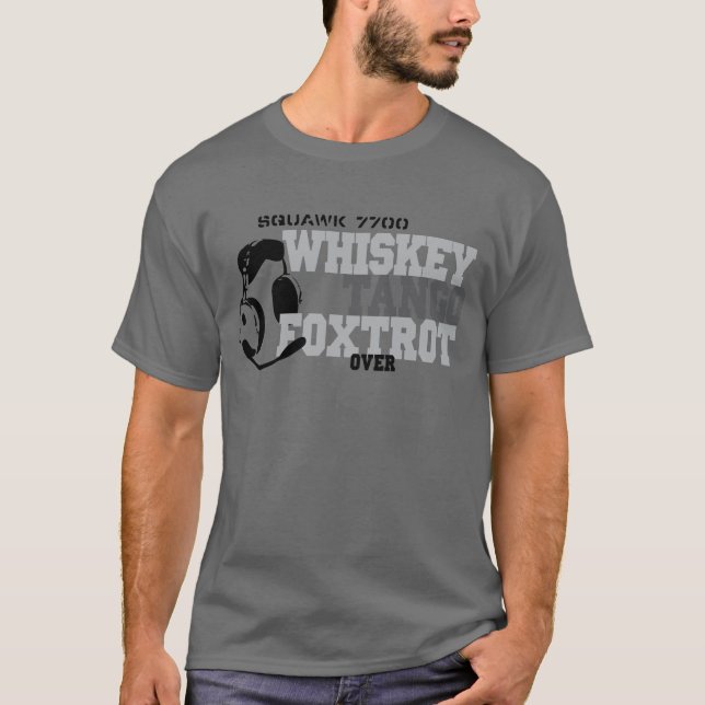 T-shirt Fox-trot de tango de whiskey - humour d'aviation (Devant)