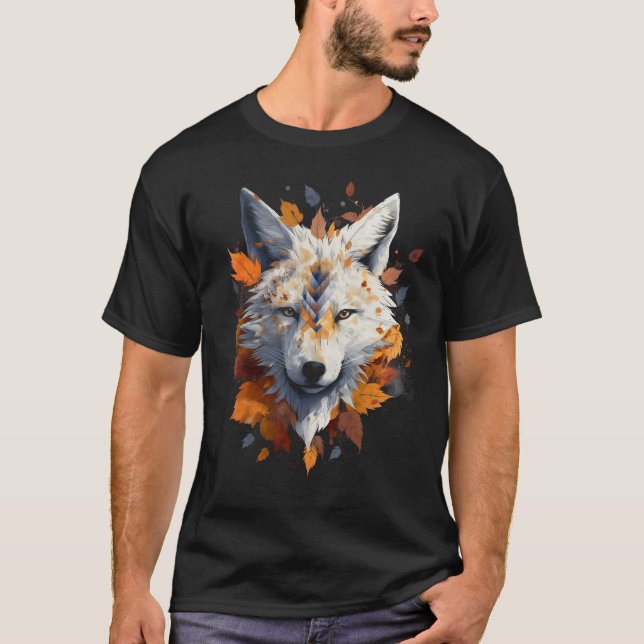T-shirt Fox White Wolf Automne Quitte l'oeuvre animale Fox (Devant)