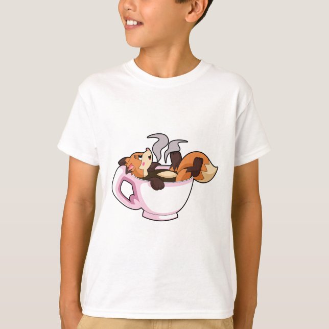 T-shirt Fox with Coffee (Devant)