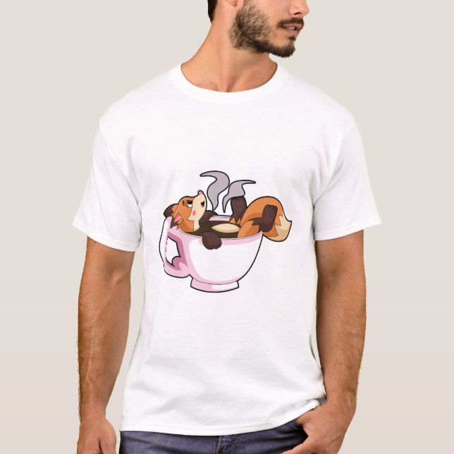 T-shirt Fox with Coffee (Devant)