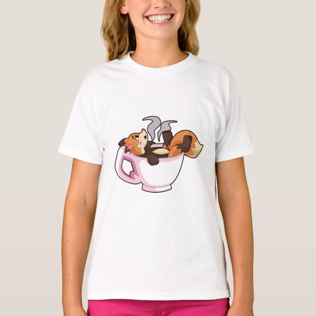 T-shirt Fox with Coffee (Devant)