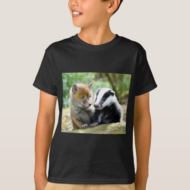 T-shirt Foxcub & Badger Cute ! (Devant)