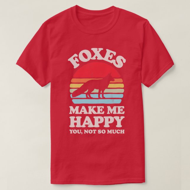 T-shirt Foxes me rendent heureux Sunset Retro pour hommes  (Design devant)