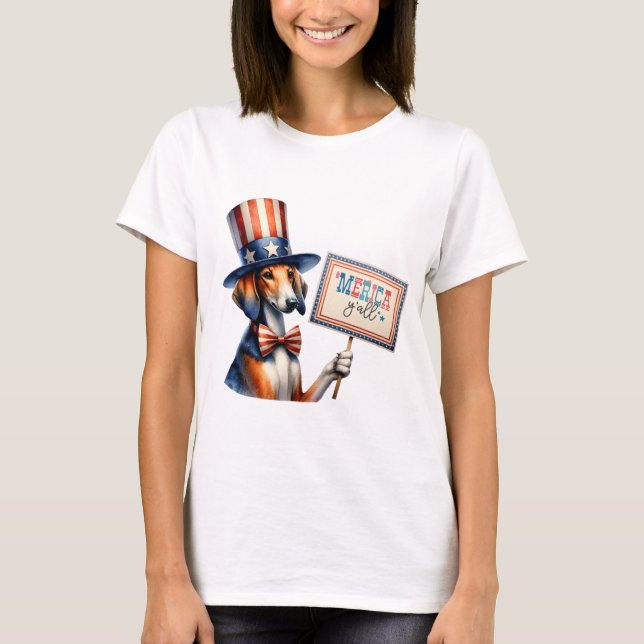 T-shirt Foxhound patriotique 'Merica Y'all' (Devant)