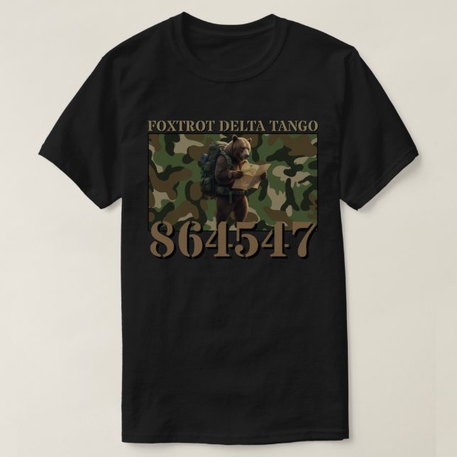 T-shirt Foxtrot Delta Tango Camo Ours (Design devant)