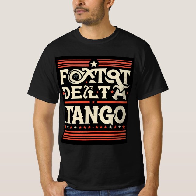 T-shirt Foxtrot Delta Tango déprimé Patriotique (Devant)
