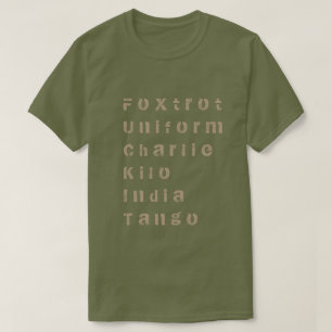 T-shirt Foxtrot, uniforme, Charlie, kilo, India, tango T-S