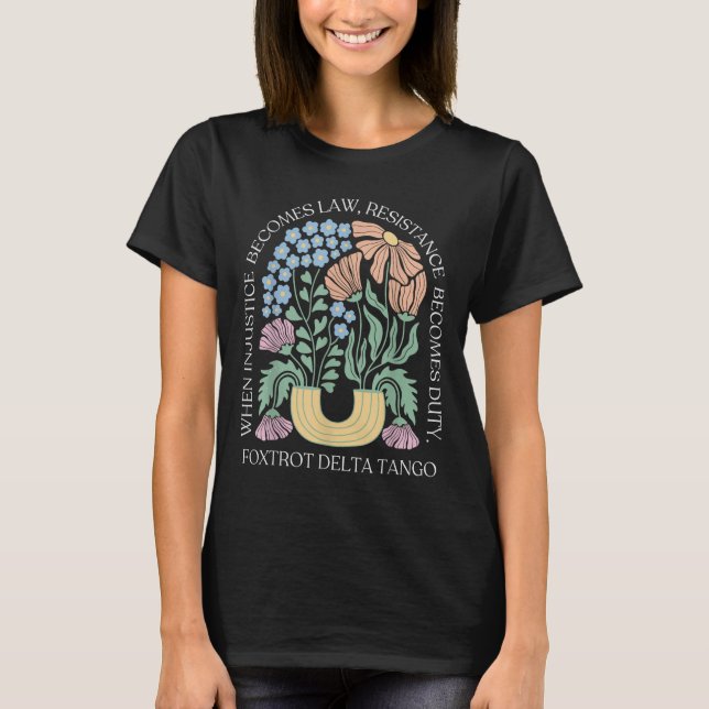 T-shirt Foxtrots Delta Tangos Funny Flower Boho (Devant)