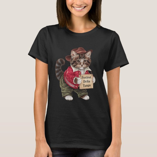 T-shirt Foxtrots Delta Tangos Résistent Chat Forêt Nationa (Devant)
