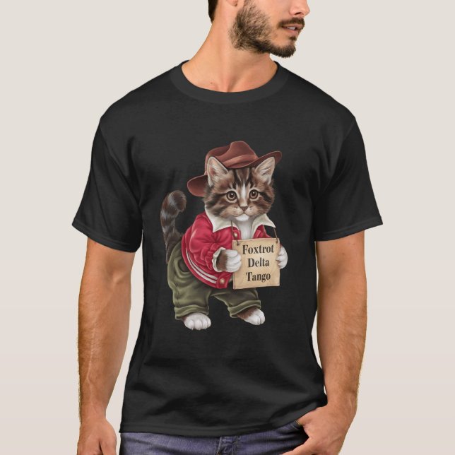 T-shirt Foxtrots Delta Tangos Résistent Chat Forêt Nationa (Devant)