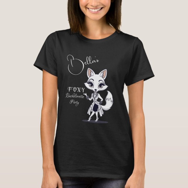 T-shirt Foxy Bachelorette Party | Mariée Future Fox Noir (Devant)