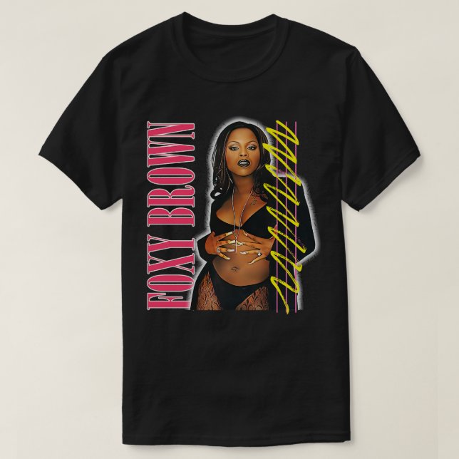 T-shirt Foxy Brown 90s Retro Fan Design 1 (Design devant)
