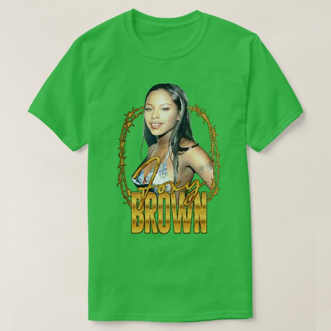 T-shirt Foxy Brown 90s Retro Rap Design (Design devant)