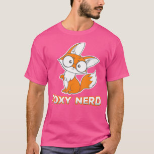 T-shirt Foxy Nerd Funny Renard Nerdy Avec Lunettes