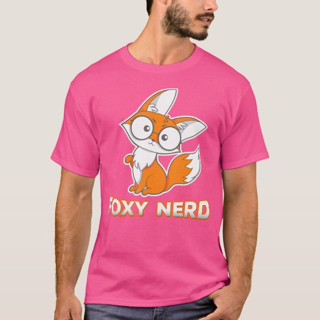 T-shirt Foxy Nerd Funny Renard Nerdy Avec Lunettes (Devant)