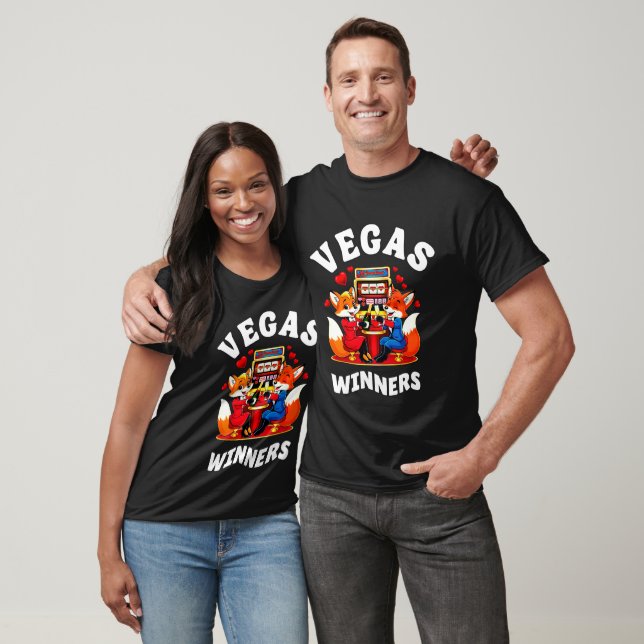 T-shirt Foxy Valentines Couple, Jackpot Win Foxes de dessi (Unisexe)