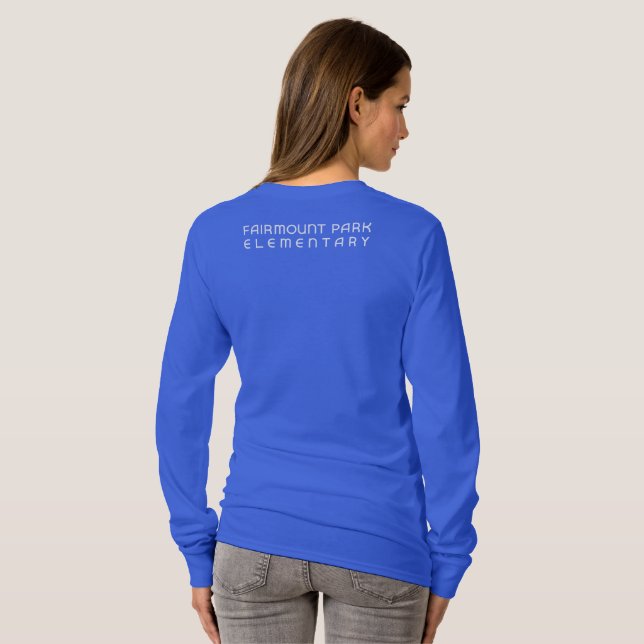 T-shirt FPE Falcon bleu femmes long manches Tee (Dos entier)