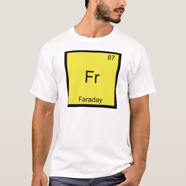 T-shirt Fr - Faraday Élément Drôle de Chimie Symbole T-Shi (Devant)