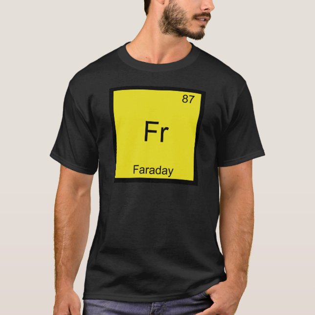 T-shirt Fr - Faraday Élément Drôle Symbole Chimie Tee (Devant)