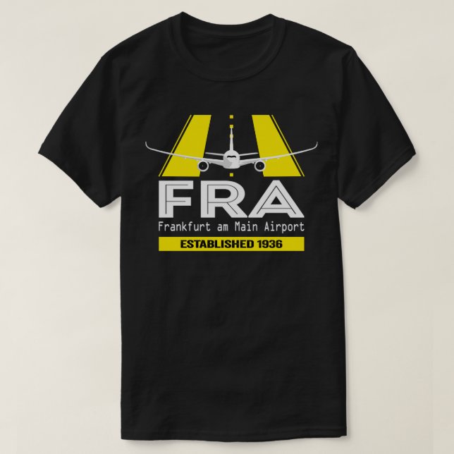 T-shirt FRA Frankfurt Airport Allemagne Conception de plan (Design devant)
