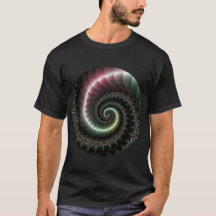 T-shirt fractal en spirale métallique