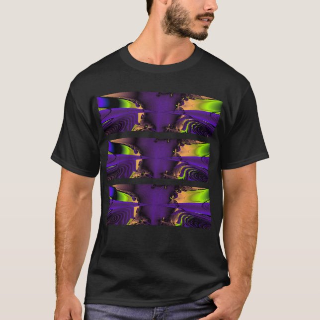 T-shirt Fractale géniale pourpre et verte art. (Devant)
