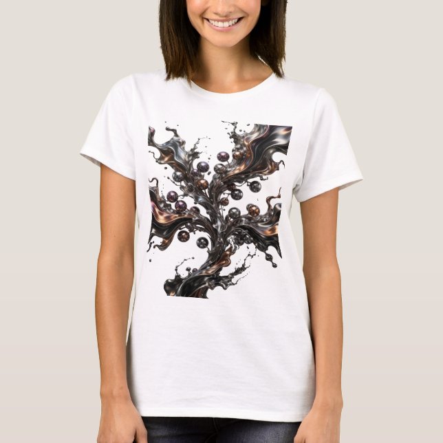 T-shirt Frais imprimé METALLIC BLOOM argenté (Devant)