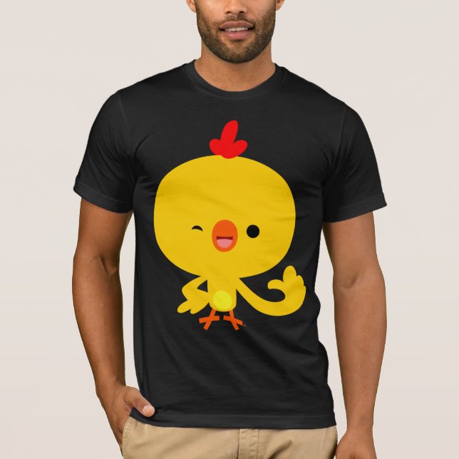 T-shirt frais mignon de poulet de bande dessinée (Devant)