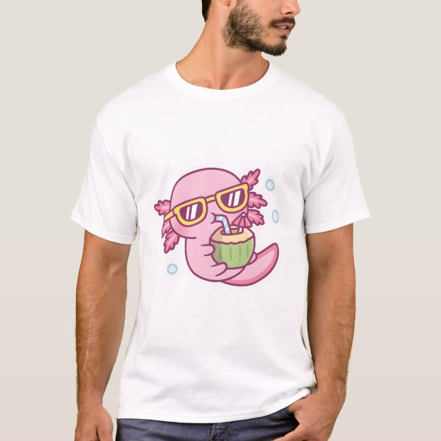 T-shirt Fraisage Axolotal À L'Eau De Coco (Devant)