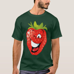 T-shirt fraise animated heureuse drôle
