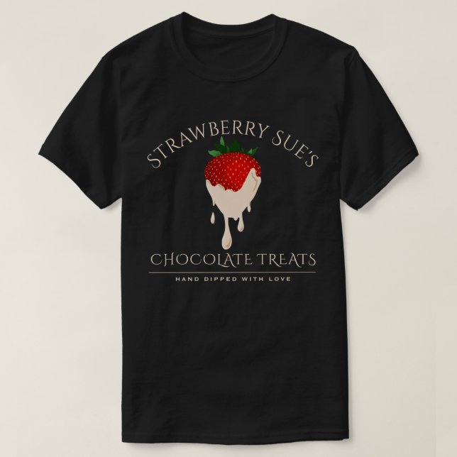 T-shirt fraise chocolat blanc (Design devant)