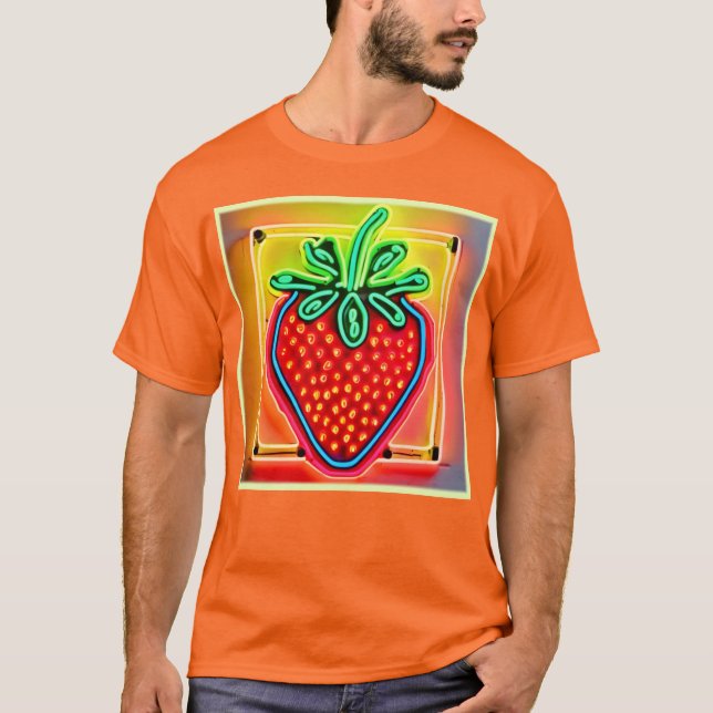 T-shirt Fraise colorée Neon brillant (Devant)