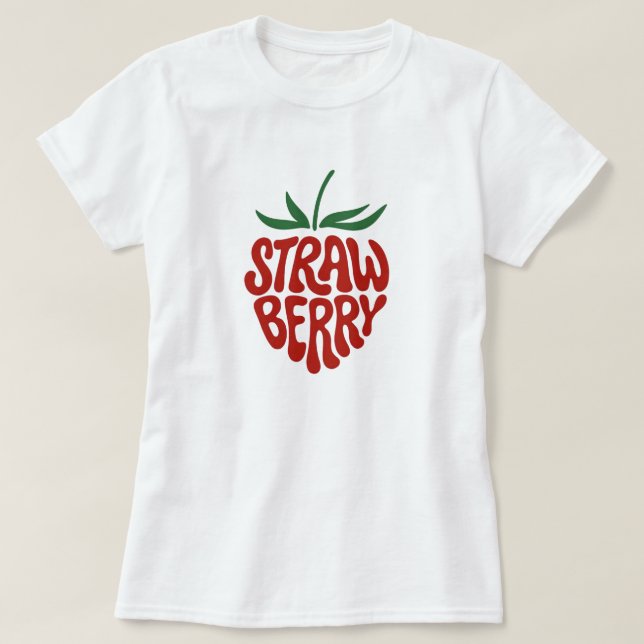 T-shirt Fraise - Conception Graphique De Fruit Rétro Esthé (Design devant)