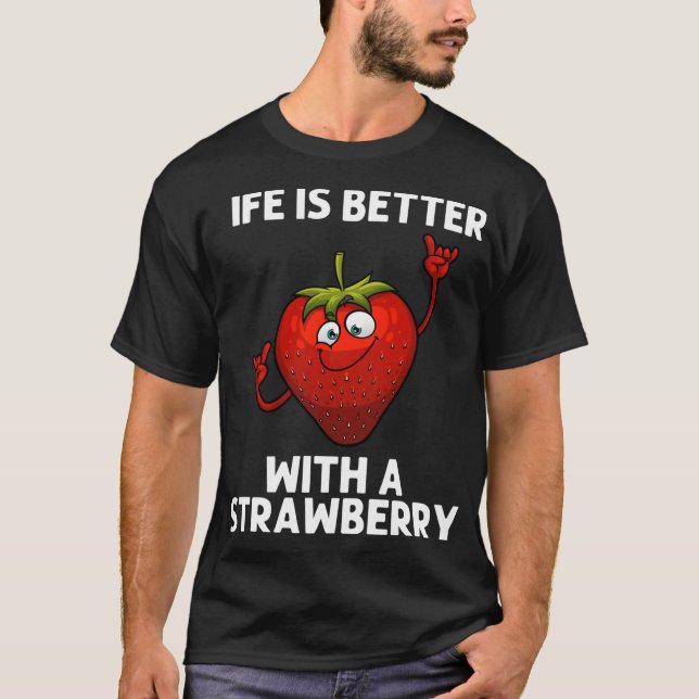 T-shirt Fraise cool Pour Hommes Fruits Fruit Fraises B (Devant)